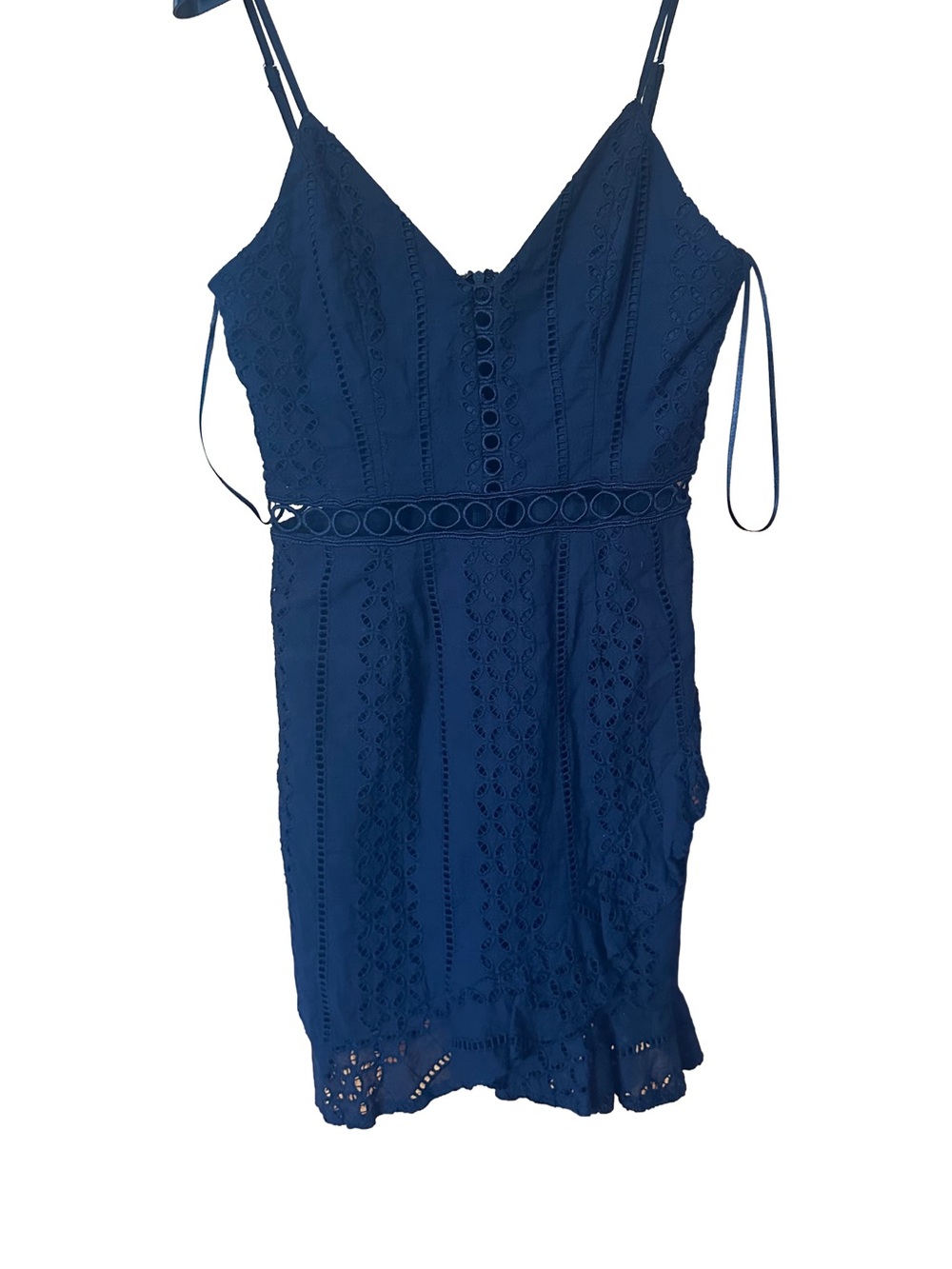 Blue Blush Navy Eyelet Mini Dress